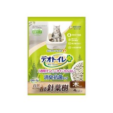 unicharm pet Deo-toilet 清新消臭 銀湯匙 抗菌針葉樹貓砂，天然消臭木屑砂, 4L, 1袋