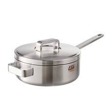 에이엠티 인덕션 프로 편수 316Ti 스텐 통5중 소테팬 + 뚜껑, 24cm, 실버, 1세트