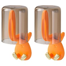 JMT 壁掛式牙刷架 + 杯子組, 2套, 橘色