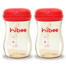 Hi-B PPSU 無頸嬰兒奶瓶 300 毫升雙裝, 無奶嘴, 紅色, 300毫升, 2瓶