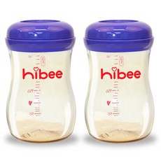 Hi-bee PPSU 無頸嬰兒奶瓶 300ml 雙裝, 無奶嘴, 紫色, 300毫升, 2瓶