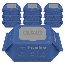 스너글스 프리미엄 유아용 피부 저자극 인증 고평량 아기물티슈 엠보싱 캡형, 10팩, 70매, 75g