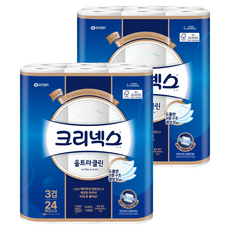 크리넥스 울트라클린 천연펄프 3겹 고급롤화장지, 25m, 24개입, 2개