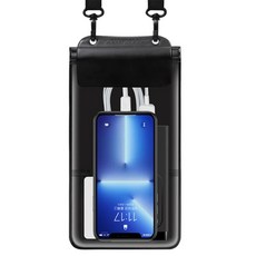 SUNORO 加大外送專用掛繩手機防水袋 大號, 黑色, 1個