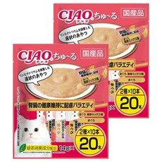 챠오츄르 고양이 짜먹는 간식 DSC-10, 신장건강케어 버라이어티, 14g, 2개