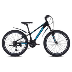 산타자 크라이저2.1V 24 MTB 알루미늄 림 브레이크 12.8kg 방문설치, 매트블랙 + 블루, 1개, 160cm