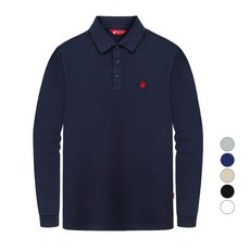 BEVERLY HILLS POLO CLUB 比佛利保羅 比佛利山莊馬球俱樂部男女通用高級 PK 小標誌長袖領T恤CPX0T11, 海軍藍