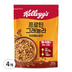 캘로그 프로틴 그래놀라 카라멜 앤 피칸, 350g, 4개