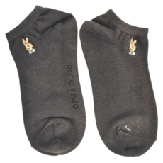 PETER RABBIT 比得兔 精繡船型襪 12件組 棉65% 彈性纖維35% 台灣製, 灰色, F ( 22 ~ 24cm )