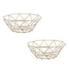 市集感性 北歐鐵製水果籃 2入, Type5 金色