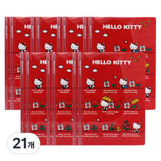 드림산업 헬로키티 클립화일 2p, 레드, 21개