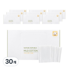 네이처리퍼블릭 뷰티툴 내추럴 마일드 화장솜, 30개, 1개입