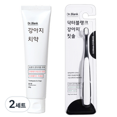 닥터블랭크 강아지 구강관리 치약 딸기맛 + 초미세모 칫솔 세트, 80g, 2세트