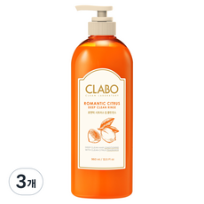 CLABO 珂萊泊 浪漫柑橘深層清潔潤髮乳日落大黃, 3個, 960毫升