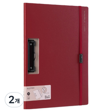 NUSIGN 固定綁帶文件整理文件夾式板夾 橫式A4, 紅色, 2個