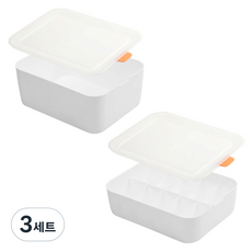주앤지 속옷 양말 수납 정리함 서랍장 칸막이 칸칸이 보관함 15칸 + 뚜껑 세트 2p, 화이트, 3세트