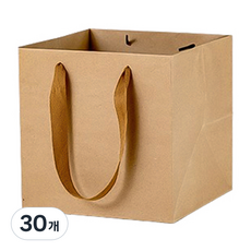 Maket Gamseong 彩色寬版正方形購物袋 小, 30個, 牛皮紙色