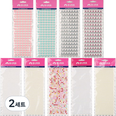 Uniart 珠子貼紙 10種組 6號 S035, 白色, 2組