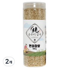 농협 국내산 순우리잡곡 페트병 현미찹쌀, 800g, 2개