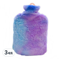생활애찬 기모 보온 물주머니 찜질 핫팩 블루퍼플 1000ml, 3세트
