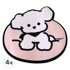 머니풀 귀여운 캐릭터 논슬립 마우스패드, 소파 멍멍이, 4개