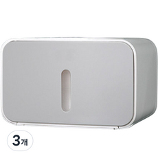 Market Plan 一鍵式免鑽孔衛生紙架盒, 灰色, 3個