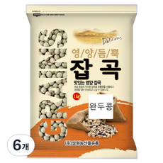 삼원농산 캐나다산 수입 완두콩, 1kg, 6개