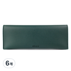 Recoz Reveur 經典皮革筆袋, 05 深綠色, 6個