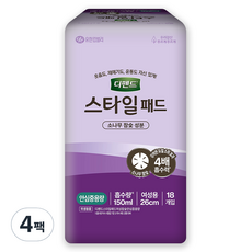 디펜드 여성용 스타일 참숯 패드, 18개입, 4개