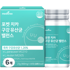 메디트리 포켓 치카 구강 유산균 밸런스 27g, 30정, 6개