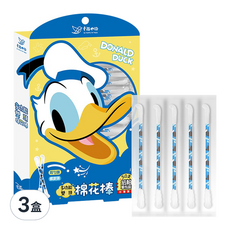 幸福物語 多功能雙頭棉花棒 掏耳螺旋頭 唐老鴨, 50支, 3盒