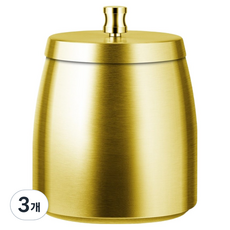 아늑공간 뚜껑이 있는 스테인리스 담배 재떨이, 골드, 3개