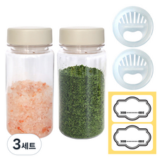 홈메이드 젖병소재 트라이탄 양념통 350ml x 2p + 양조절캡 2p + 라벨 2p 세트 크림, 3세트