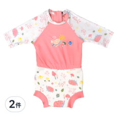 Splash About 抗UV連身版游泳尿布褲 森林漫遊 (3/4袖) XL(13~18kg), 2件