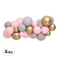 Party Mart 氣球拉旗雲朵製作DIY套組, 粉金色, 4套