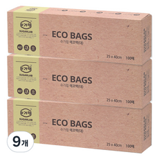 슈가랩 에코백 대 25 x 40 cm, 대(L), 100개입, 9개
