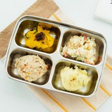 PAPALOVE 不鏽鋼減肥餐盤 4格 1500ml, 單一顏色, 1個