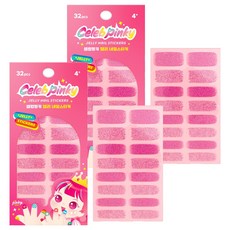 兒童名人Pinky果凍指甲貼, 06 粉紅亮粉, 2個