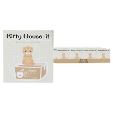 葉子小舖 紙箱貓咪便利貼 可愛造型 辦公室小物, 黃色小貓 綠紙, 30張, 20包