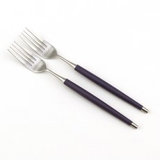Bogen 韓國製造 Le Bien 緞面餐具 餐叉, 2個, 紫羅蘭色