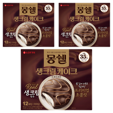 몽쉘 카카오 생크림 케이크 12p, 408g, 3개