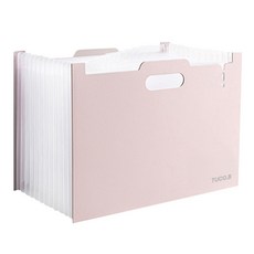 투코비 투명 인덱스 13분류 아코디언 폴더, 핑크, 1개