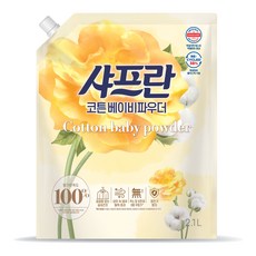 샤프란 섬유유연제 코튼 베이비파우더 리필, 2.1L, 1개