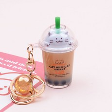 Merciband 泡泡貓鑰匙圈, 摩卡, 1個