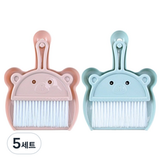 토이토 캔디베어 빗자루 쓰레받기 2종 세트, 5세트, 블루, 핑크