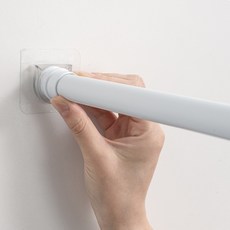 安裝簡易免鑽孔浴簾桿, 1個, 白色