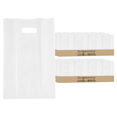 Sungwonvinyl PE 塑膠購物環保袋 小(23 x 6 x 35cm), 透明色, 200個