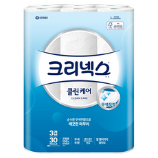 크리넥스 클린케어 천연펄프 3겹 고급롤화장지, 30m, 30개입, 1개