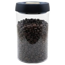 유N아이 유리 진공 밀폐 용기 1200ml, 투명(용기), 블랙(캡), 1개 투명(용기), 블랙(캡), 1개