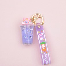 Merciband 天使兔子不倒翁鑰匙圈, 紫色的, 1個